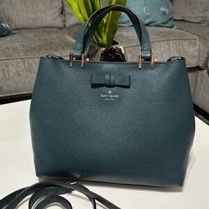 EUC - Kate Spade Teal Blue Bag with detachable Crossbody Strap